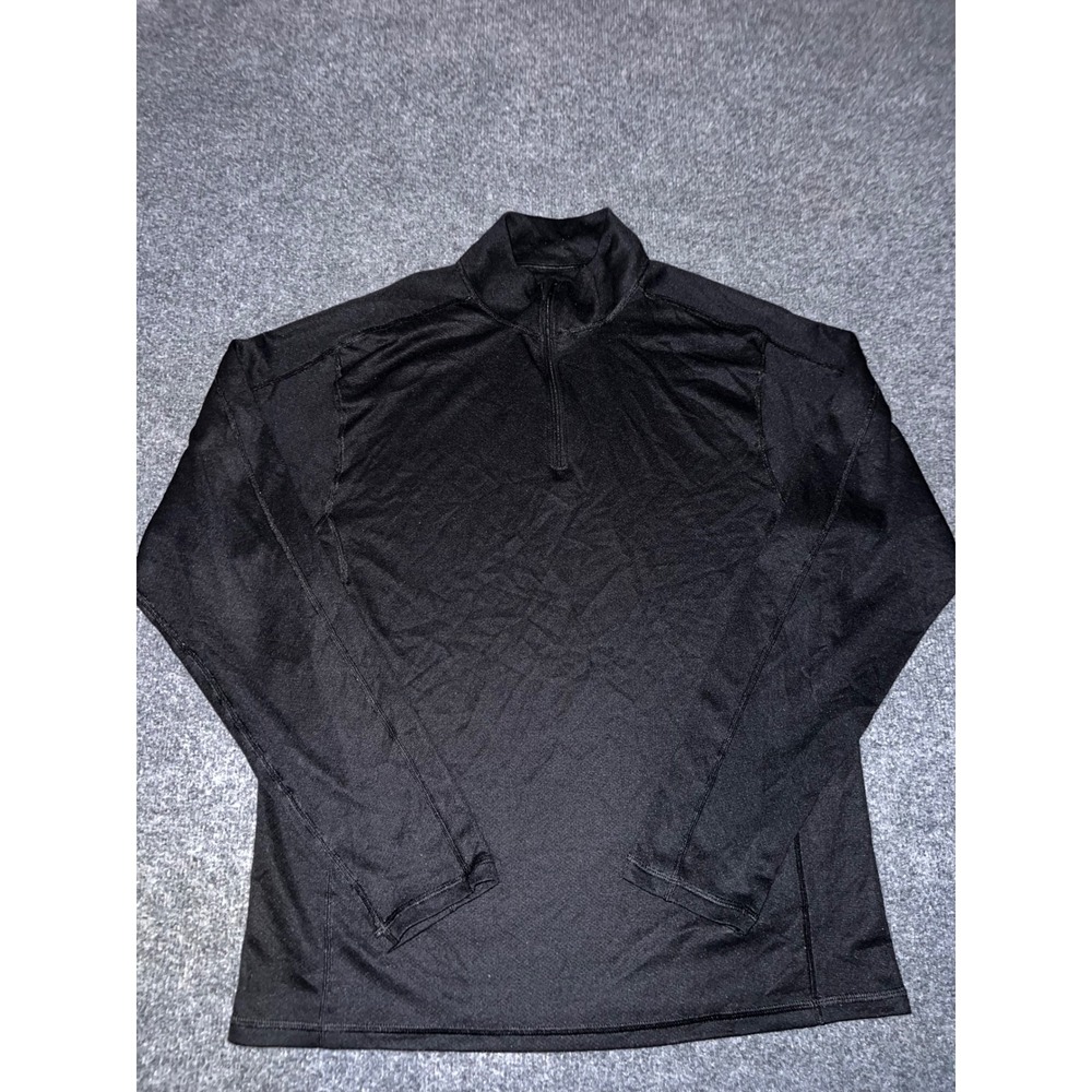 Marmot Mens Polartec 1/4 Zip Pullover Size L Black Long Sleeve Active Top